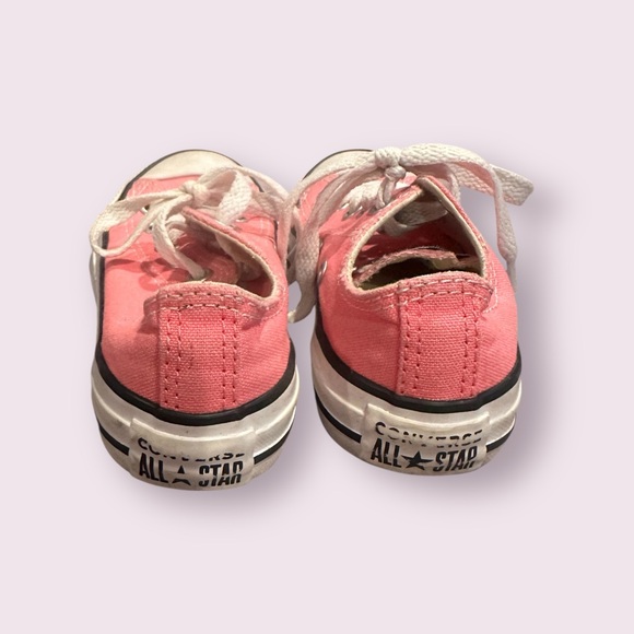 Girls Converse All Star Canvas Low Top Sneakers Shoes White And Pink Size 12 - Picture 4 of 8